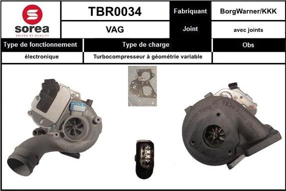 Sera TBR0034 - Турбина, принудително пълнене с въздух vvparts.bg