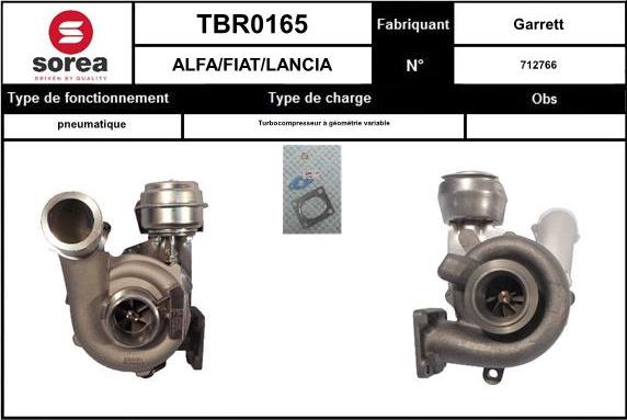 Sera TBR0165 - Турбина, принудително пълнене с въздух vvparts.bg