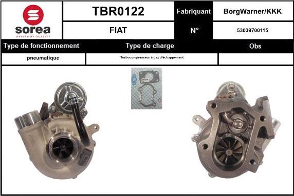 Sera TBR0122 - Турбина, принудително пълнене с въздух vvparts.bg