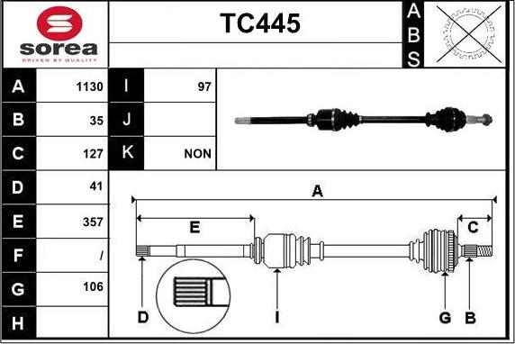 Sera TC445 - Полуоска vvparts.bg