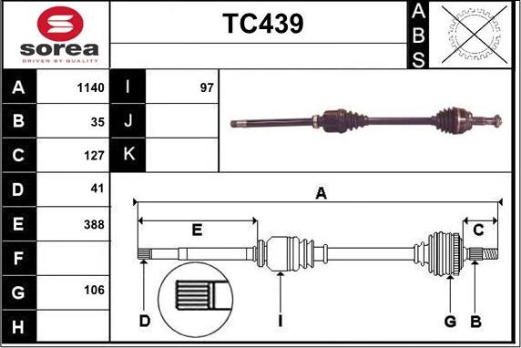 Sera TC439 - Полуоска vvparts.bg