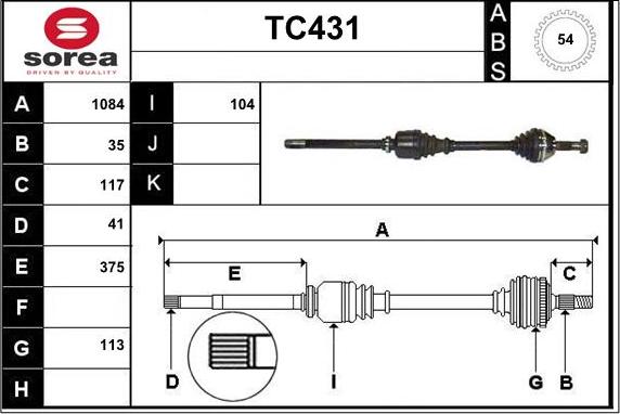 Sera TC431 - Полуоска vvparts.bg