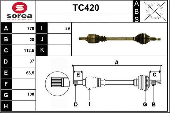 Sera TC420 - Полуоска vvparts.bg