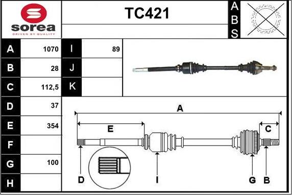 Sera TC421 - Полуоска vvparts.bg