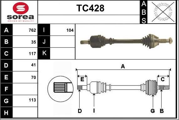 Sera TC428 - Полуоска vvparts.bg