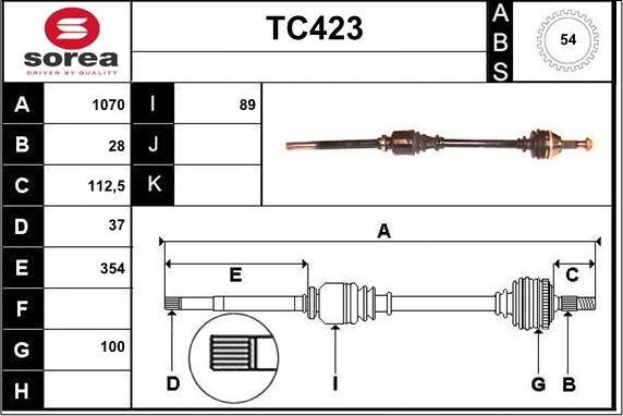 Sera TC423 - Полуоска vvparts.bg