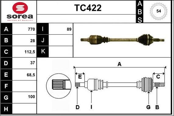 Sera TC422 - Полуоска vvparts.bg