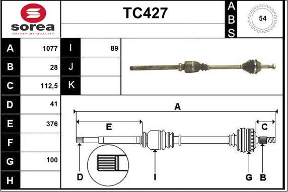 Sera TC427 - Полуоска vvparts.bg