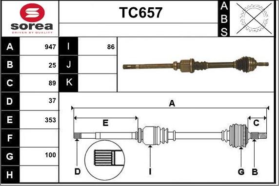 Sera TC657 - Полуоска vvparts.bg