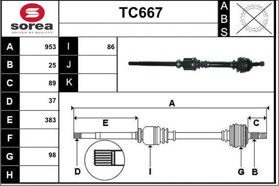 Sera TC667 - Полуоска vvparts.bg