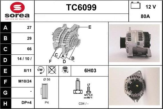 Sera TC6099 - Генератор vvparts.bg