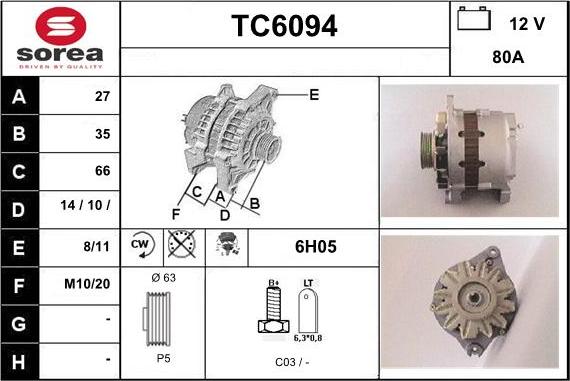 Sera TC6094 - Генератор vvparts.bg