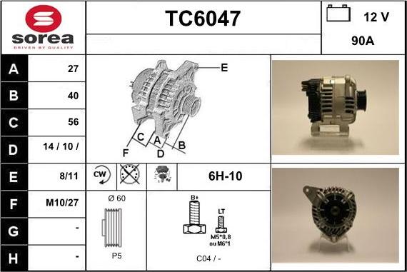 Sera TC6047 - Генератор vvparts.bg