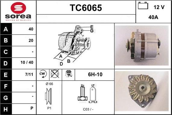 Sera TC6065 - Генератор vvparts.bg