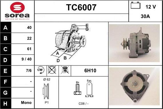 Sera TC6007 - Генератор vvparts.bg