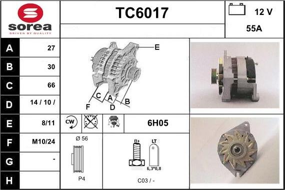 Sera TC6017 - Генератор vvparts.bg