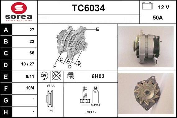 Sera TC6034 - Генератор vvparts.bg