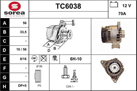 Sera TC6038 - Генератор vvparts.bg