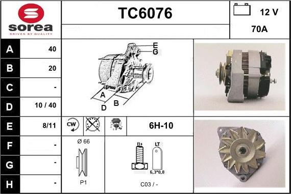 Sera TC6076 - Генератор vvparts.bg