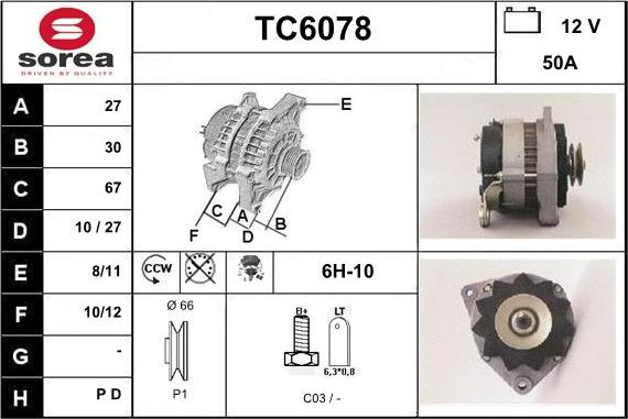 Sera TC6078 - Генератор vvparts.bg