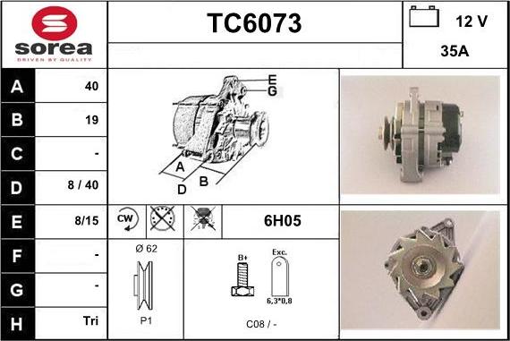 Sera TC6073 - Генератор vvparts.bg