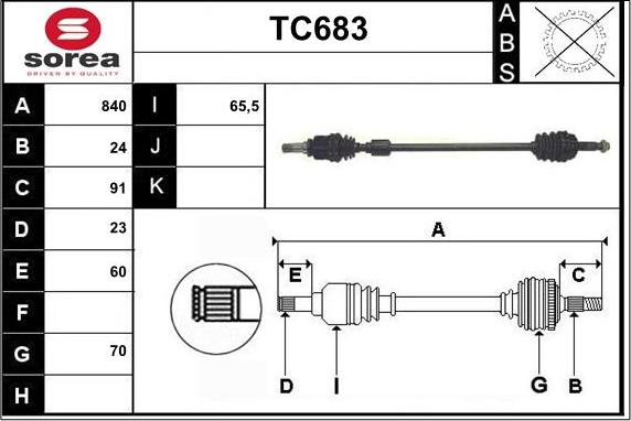 Sera TC683 - Полуоска vvparts.bg