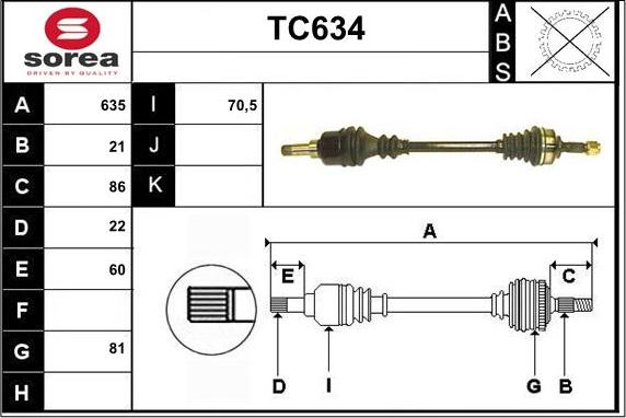 Sera TC634 - Полуоска vvparts.bg