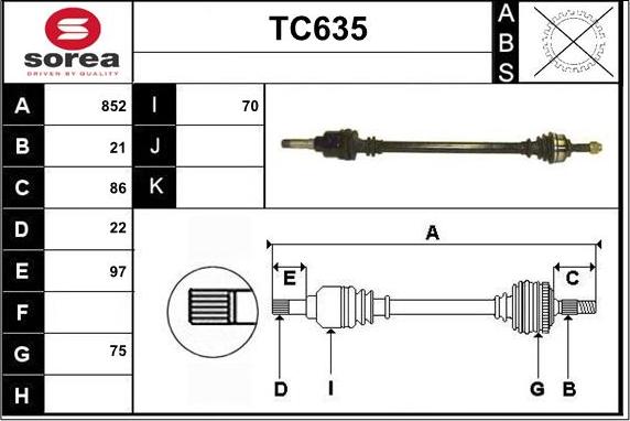 Sera TC635 - Полуоска vvparts.bg