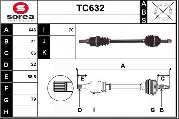 Sera TC632 - Полуоска vvparts.bg