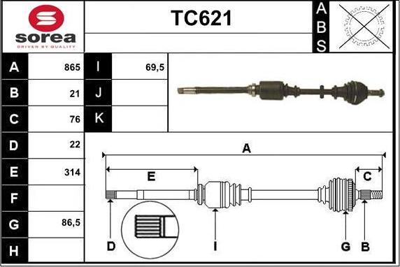 Sera TC621 - Полуоска vvparts.bg