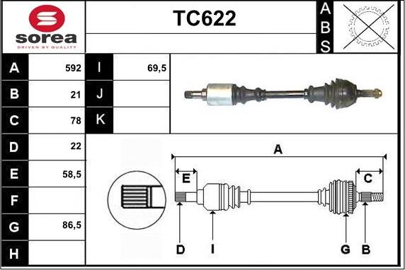 Sera TC622 - Полуоска vvparts.bg