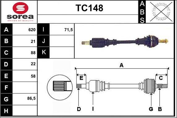 Sera TC148 - Полуоска vvparts.bg