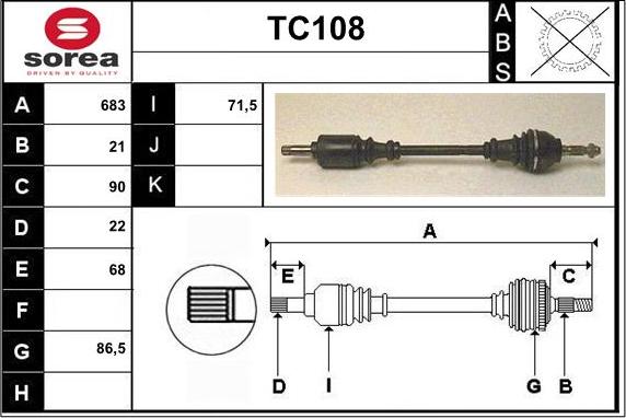 Sera TC108 - Полуоска vvparts.bg