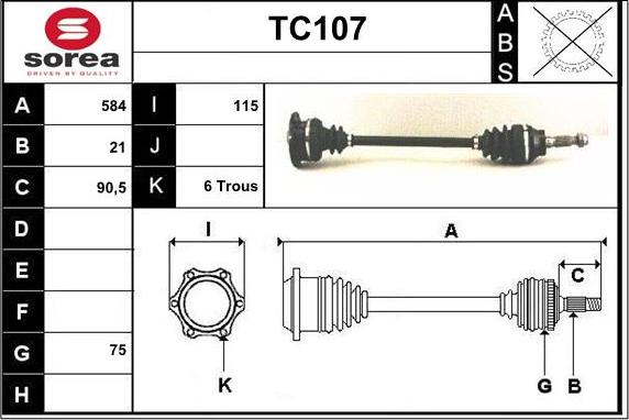 Sera TC107 - Полуоска vvparts.bg