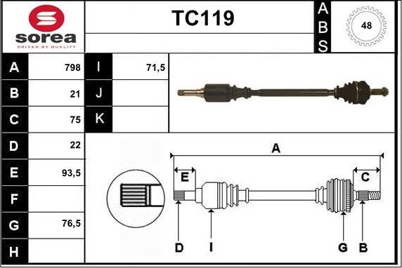 Sera TC119 - Полуоска vvparts.bg