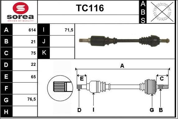 Sera TC116 - Полуоска vvparts.bg