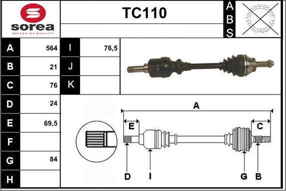 Sera TC110 - Полуоска vvparts.bg