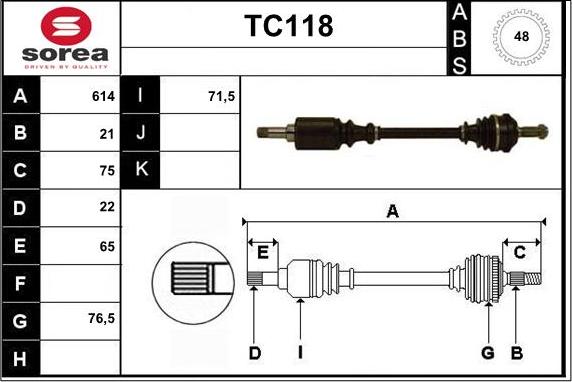 Sera TC118 - Полуоска vvparts.bg