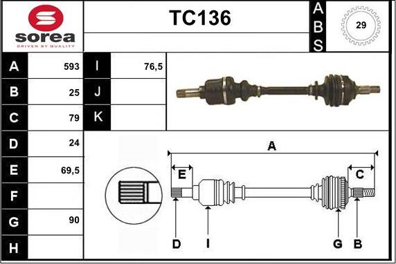 Sera TC136 - Полуоска vvparts.bg