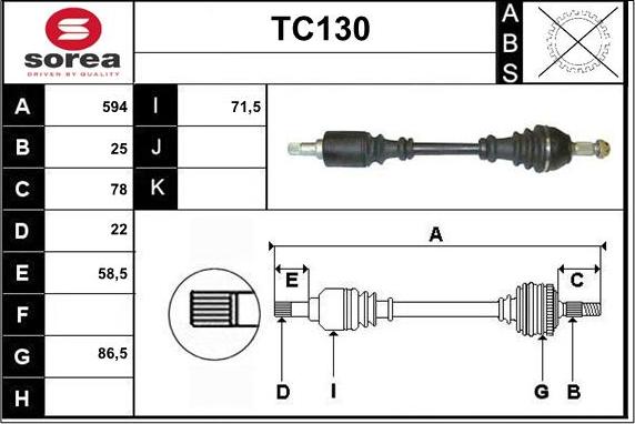 Sera TC130 - Полуоска vvparts.bg