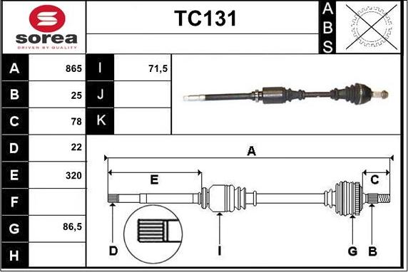 Sera TC131 - Полуоска vvparts.bg