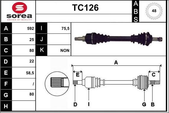 Sera TC126 - Полуоска vvparts.bg