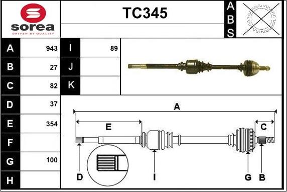 Sera TC345 - Полуоска vvparts.bg