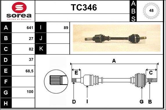 Sera TC346 - Полуоска vvparts.bg