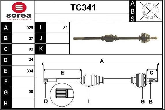 Sera TC341 - Полуоска vvparts.bg