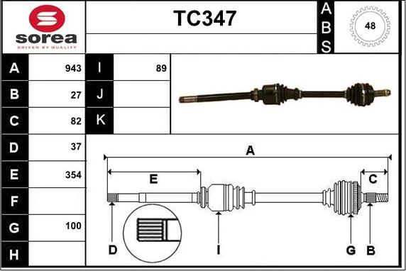 Sera TC347 - Полуоска vvparts.bg