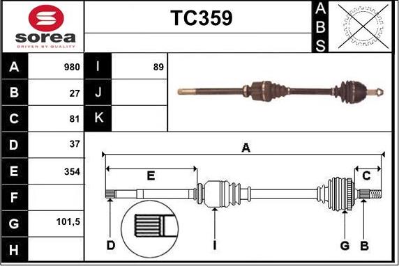 Sera TC359 - Полуоска vvparts.bg