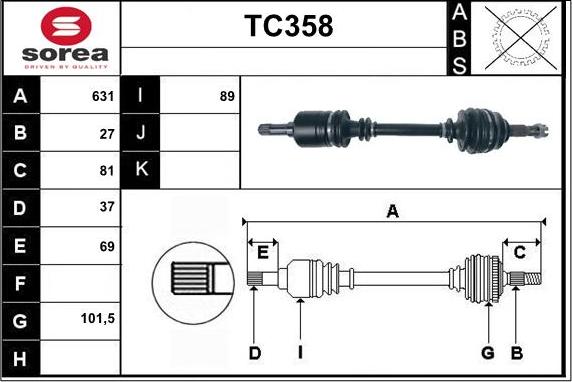 Sera TC358 - Полуоска vvparts.bg