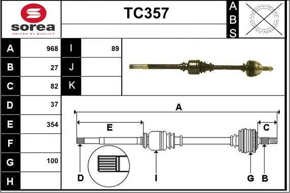 Sera TC357 - Полуоска vvparts.bg