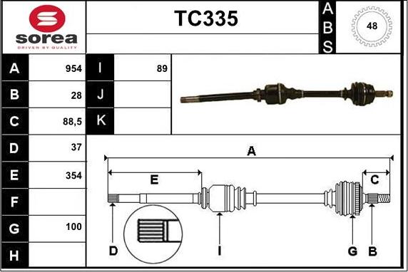 Sera TC335 - Полуоска vvparts.bg